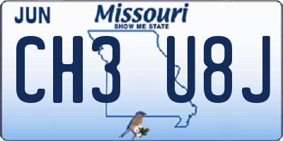 MO license plate CH3U8J