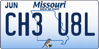 MO license plate CH3U8L