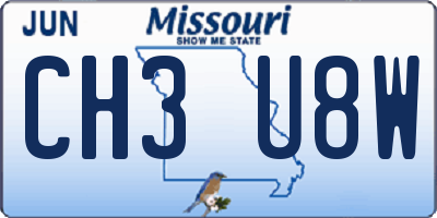 MO license plate CH3U8W