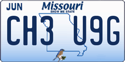 MO license plate CH3U9G