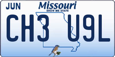 MO license plate CH3U9L