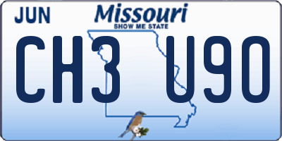 MO license plate CH3U9O