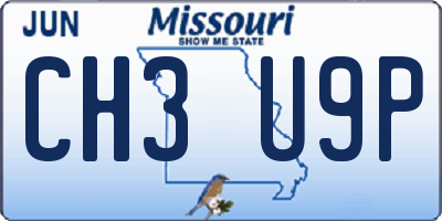 MO license plate CH3U9P