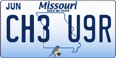 MO license plate CH3U9R