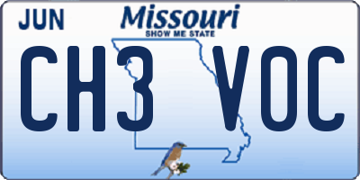 MO license plate CH3V0C