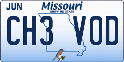 MO license plate CH3V0D