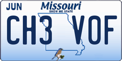 MO license plate CH3V0F