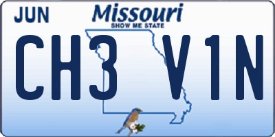 MO license plate CH3V1N
