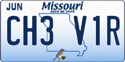 MO license plate CH3V1R