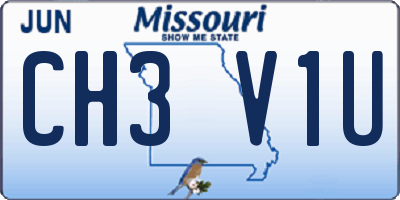 MO license plate CH3V1U
