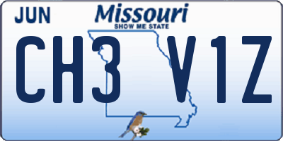 MO license plate CH3V1Z