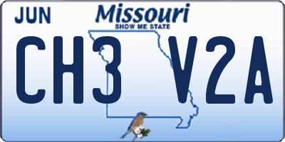 MO license plate CH3V2A