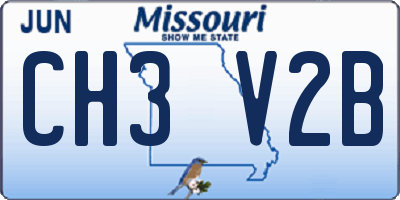 MO license plate CH3V2B
