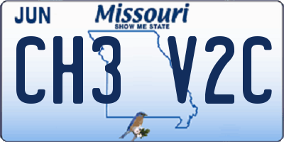 MO license plate CH3V2C
