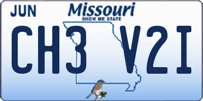 MO license plate CH3V2I