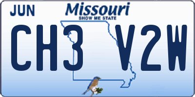 MO license plate CH3V2W