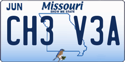 MO license plate CH3V3A