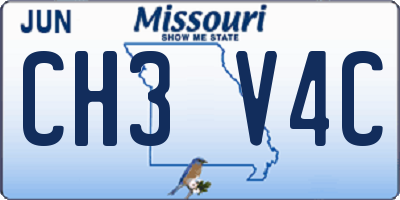 MO license plate CH3V4C