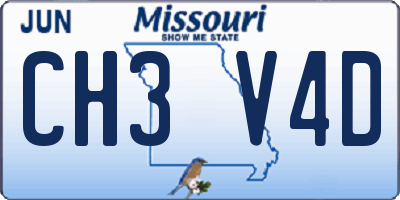 MO license plate CH3V4D