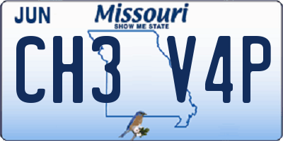 MO license plate CH3V4P