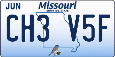MO license plate CH3V5F