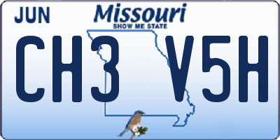 MO license plate CH3V5H