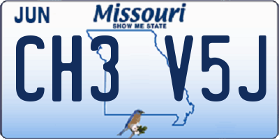 MO license plate CH3V5J