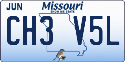 MO license plate CH3V5L