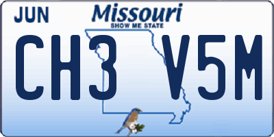 MO license plate CH3V5M