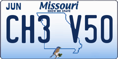 MO license plate CH3V5O