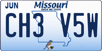 MO license plate CH3V5W