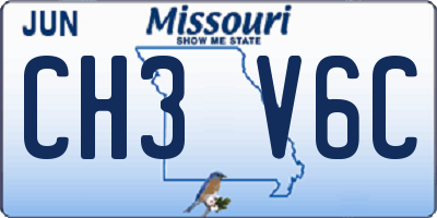 MO license plate CH3V6C