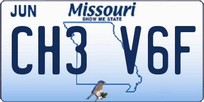 MO license plate CH3V6F