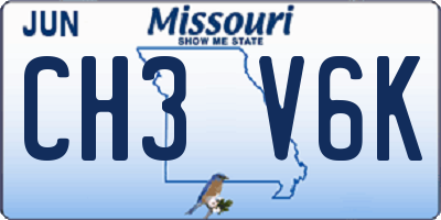 MO license plate CH3V6K