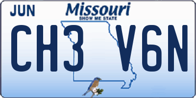 MO license plate CH3V6N