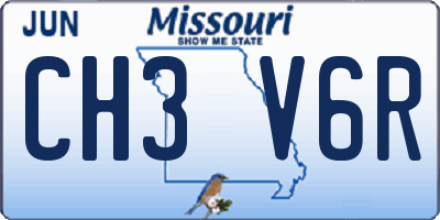 MO license plate CH3V6R