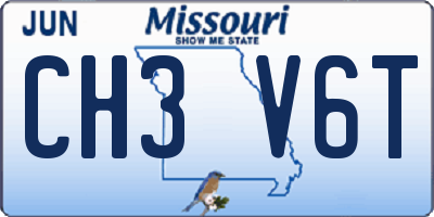 MO license plate CH3V6T