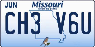 MO license plate CH3V6U
