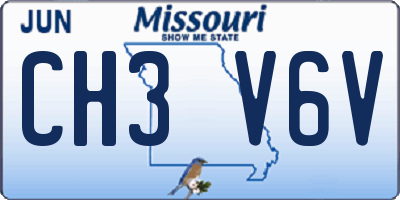 MO license plate CH3V6V