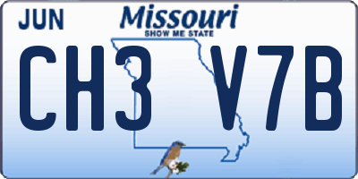 MO license plate CH3V7B