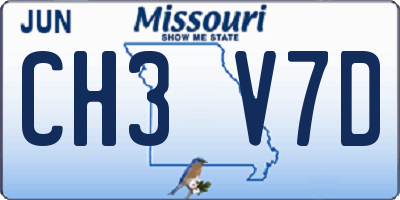 MO license plate CH3V7D