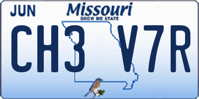 MO license plate CH3V7R