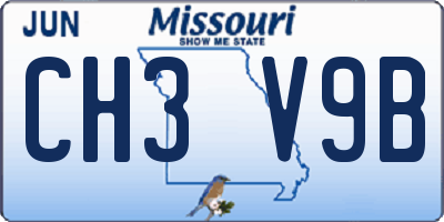 MO license plate CH3V9B