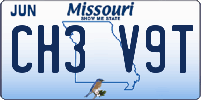 MO license plate CH3V9T