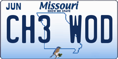 MO license plate CH3W0D