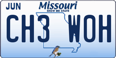 MO license plate CH3W0H