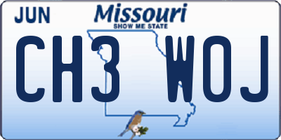 MO license plate CH3W0J
