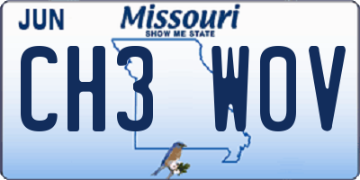 MO license plate CH3W0V