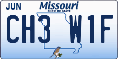 MO license plate CH3W1F