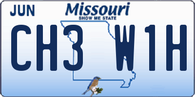MO license plate CH3W1H